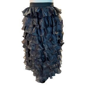 Elegant Ruffled Black Skirt